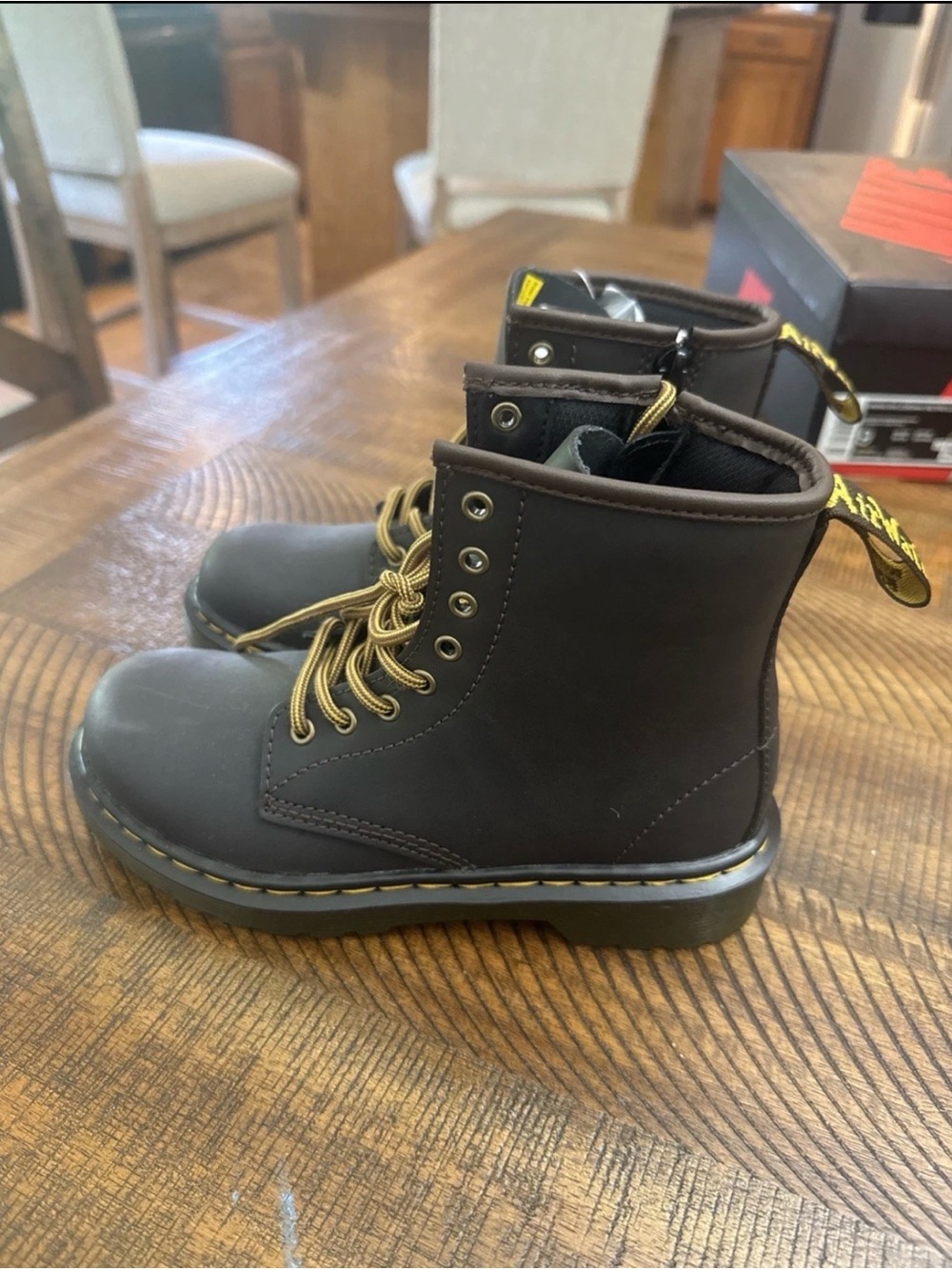 Dr. Martens Inspired Brown Leather Lace-Up Boots